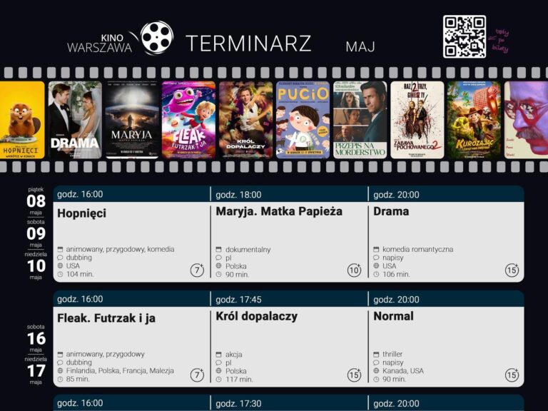 Terminarz Kina Warszawa maj 2026