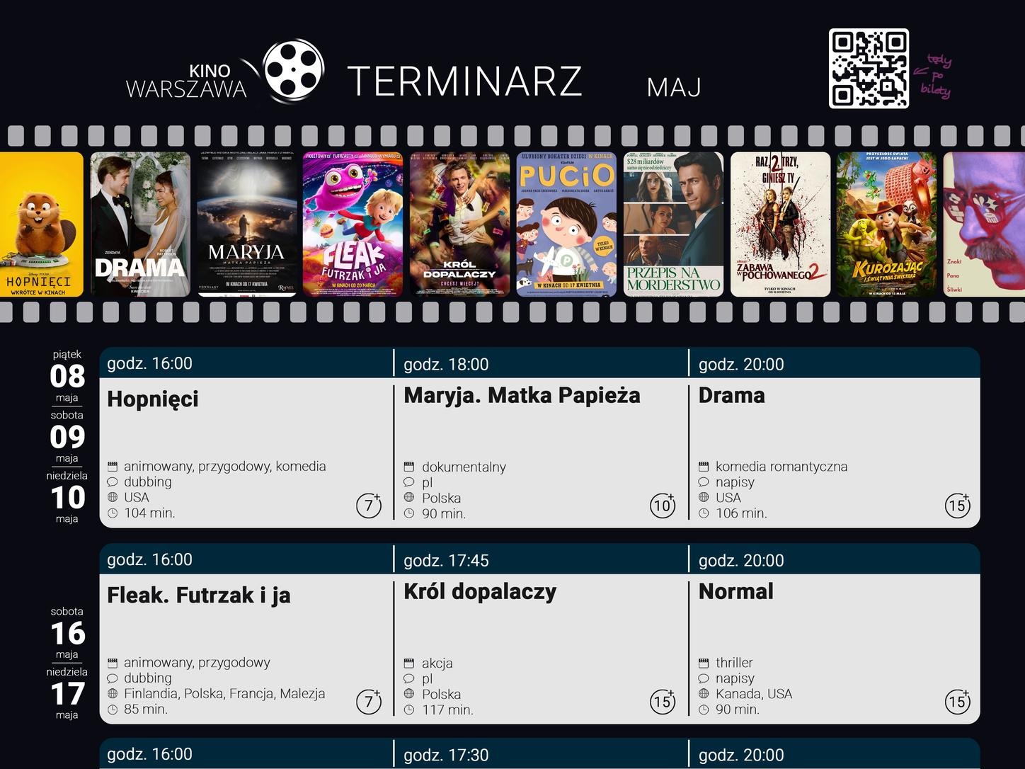 Terminarz Kina Warszawa Maj 2026