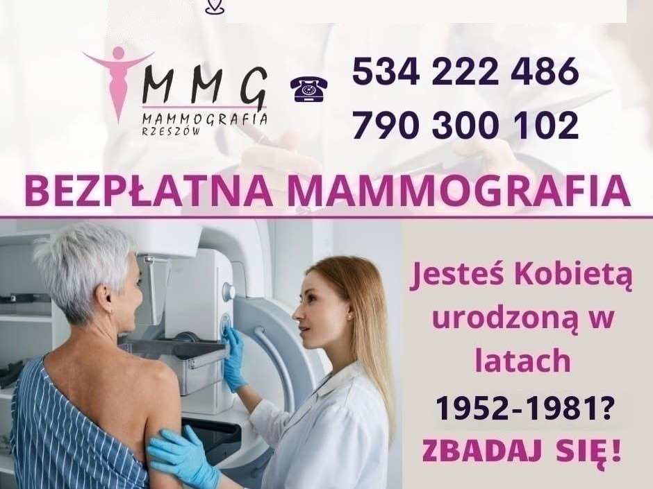 Bezpłatne badania mammograficzne w Sieniawie. Sprawdź terminy i numery rejestracji
