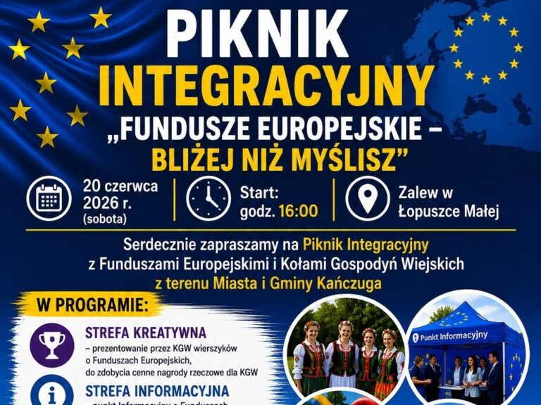 Teatr ognia, dmuchańce i food trucki. Świętojański piknik z funduszami UE w Łopuszce Małej