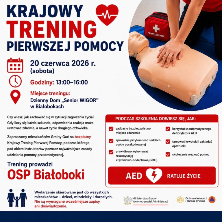Krajowy Trening Pierwszej Pomocy w Białobokach już 20 czerwca. Sprawdź program szkolenia