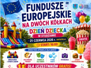 "Fundusze Europejskie na dwóch kółkach". Wielki rajd rowerowy i Dzień Dziecka w Studzianie