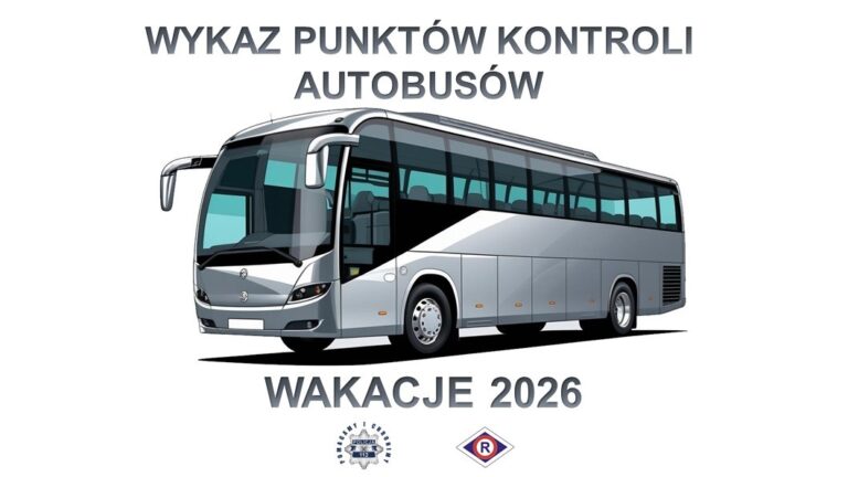 Wykaz punktów kontroli autobusów - Wakacje 2026