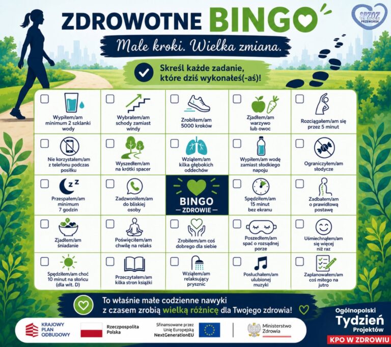 Zdrowotne BINGO. Przeworski szpital podpowiada, jak małymi krokami zmienić nawyki