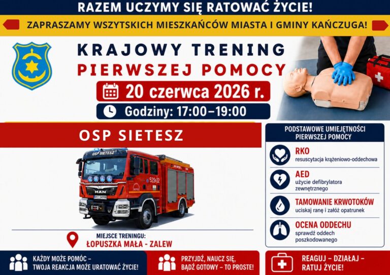 Sekundy, które decydują o życiu. Weź udział w treningu pierwszej pomocy w Łopuszce Małej