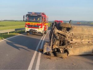 Kolizja samochodu osobowego w Pantalowicach. Interwencja OSP Kańczuga