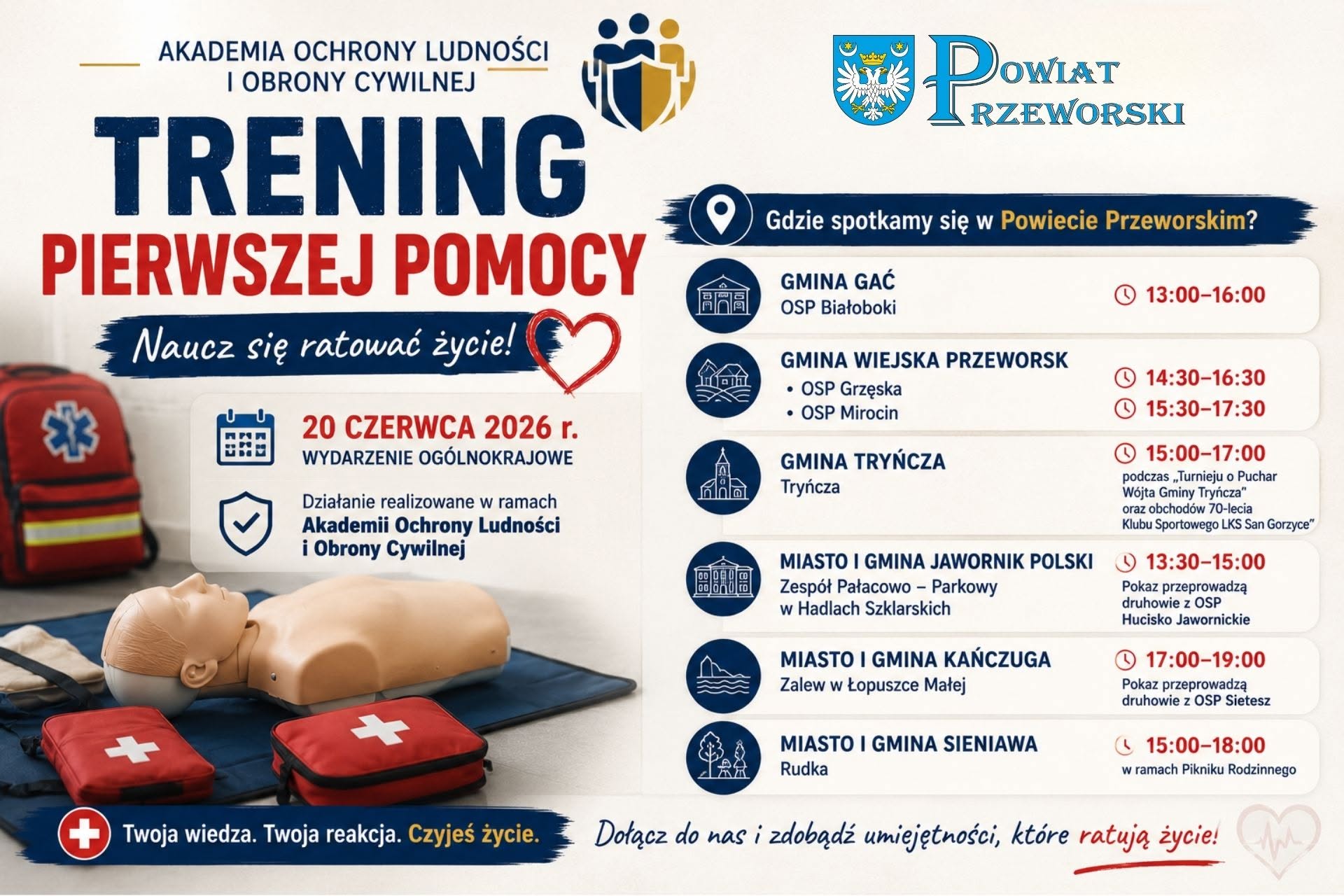 Lokalna Gazeta Internetowa 38 Powiat Przeworski Zaprasza Na Ogólnokrajowy Trening Pierwszej Pomocy. Sprawdź Godziny Pokazów
