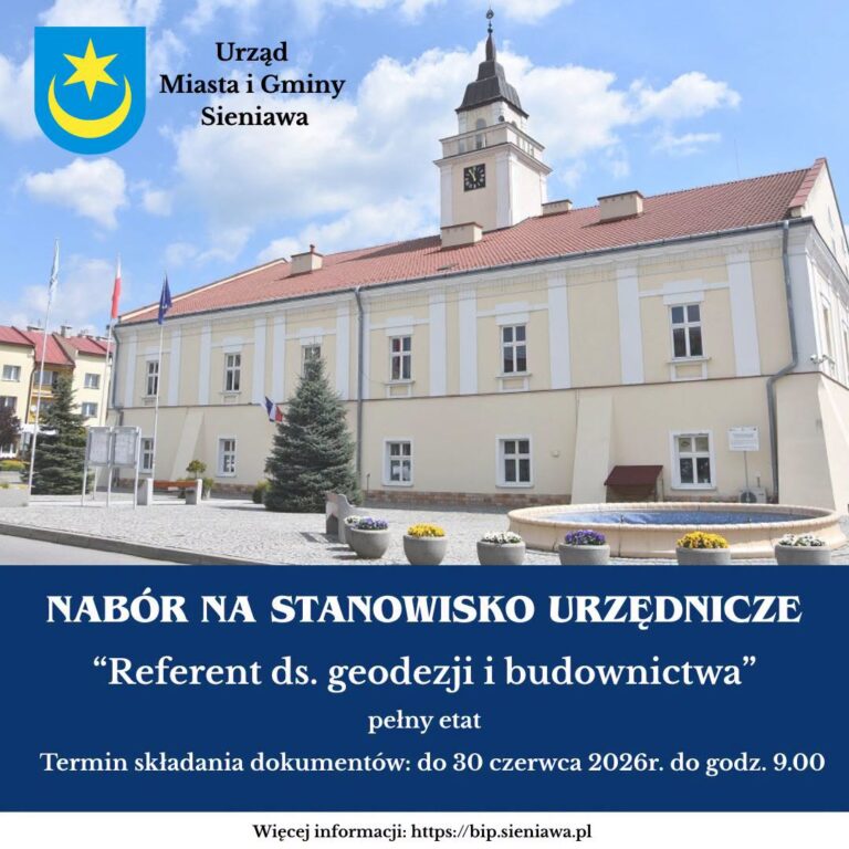 Urząd Miasta i Gminy Sieniawa szuka pracownika. Ruszył nabór