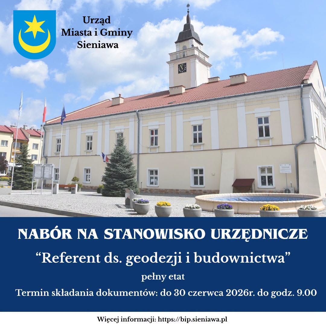 Lokalna Gazeta Internetowa 11 Urząd Miasta I Gminy Sieniawa Szuka Pracownika. Ruszył Nabór