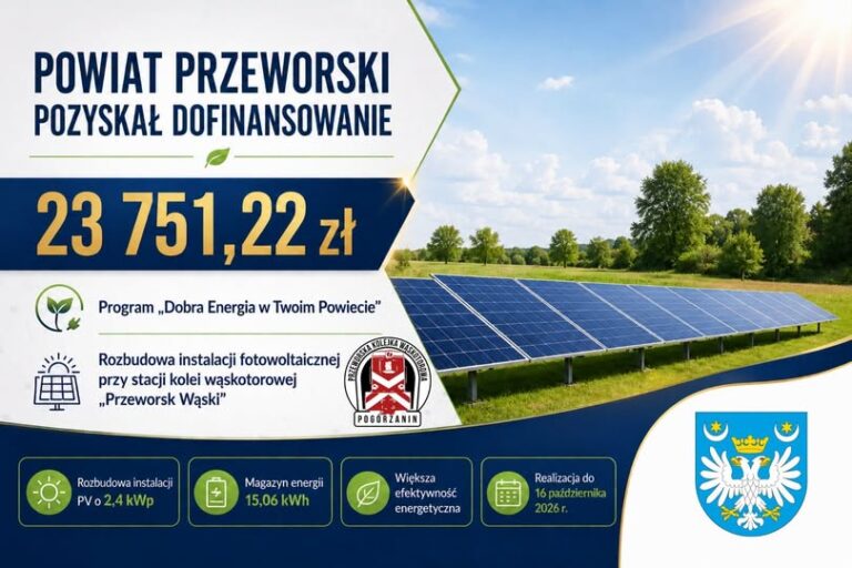Powiat Przeworski rozbuduje fotowoltaikę przy stacji Przeworsk Wąski