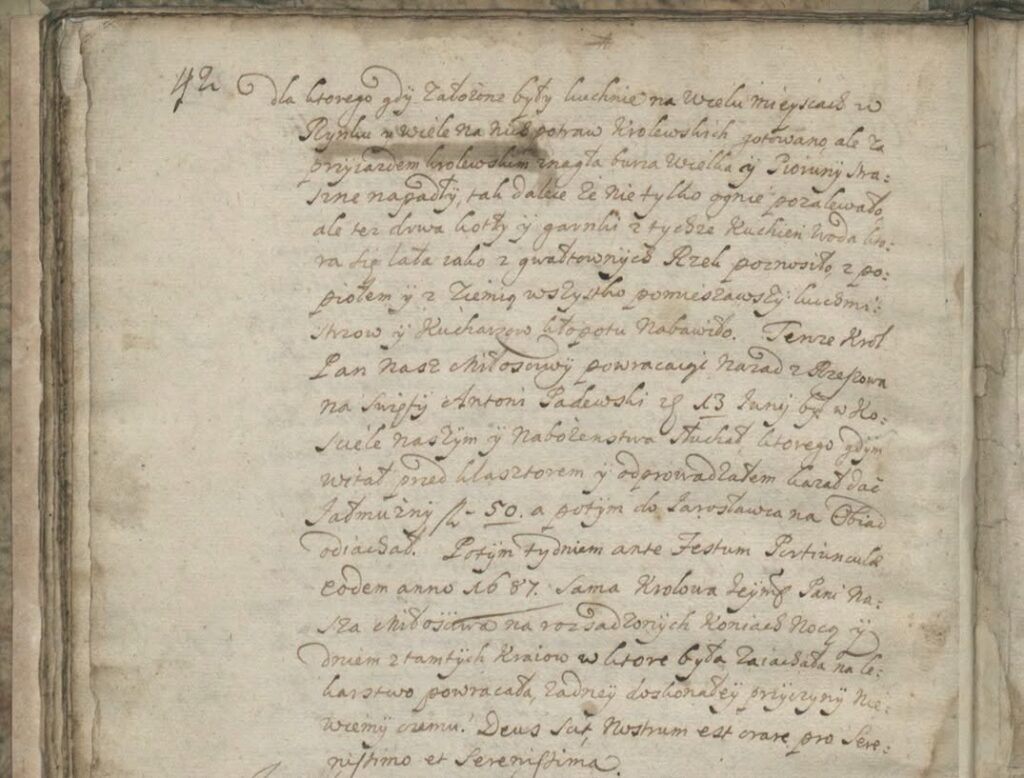 Twarde Dowody W Kronice Bernardynów. Król Sobieski Odwiedził Przeworsk Dwukrotnie 1 Cathalogus Benefactorum Praecipuorum Loci Przeorscensis Ad S. Barbaram V. Et M.” (Kronika Klasztoru Oo. Bernardynów W Przeworsku) – Opis Wizyty Króla Jana Iii Sobieskiego W Przeworsku; Biblioteka Jagiellońska