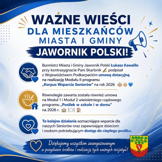 Lokalna Gazeta Internetowa 7 Pomoc, Która Ratuje Codzienność. Jawornik Polski Zdobył Fundusze Dla Seniorów I Dzieci