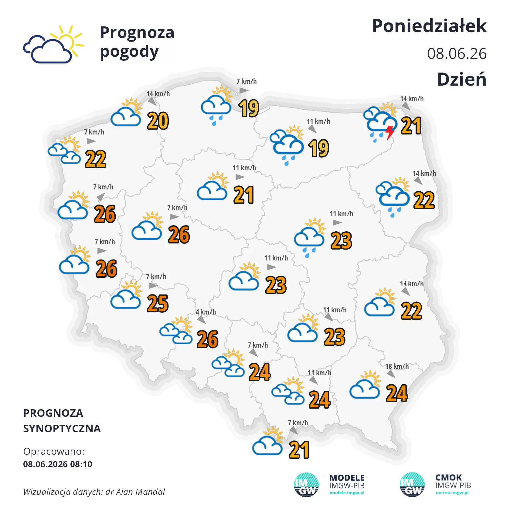 Lokalna Gazeta Internetowa 30 Mapa Pogodowa Polski 8 Czerwca 2026