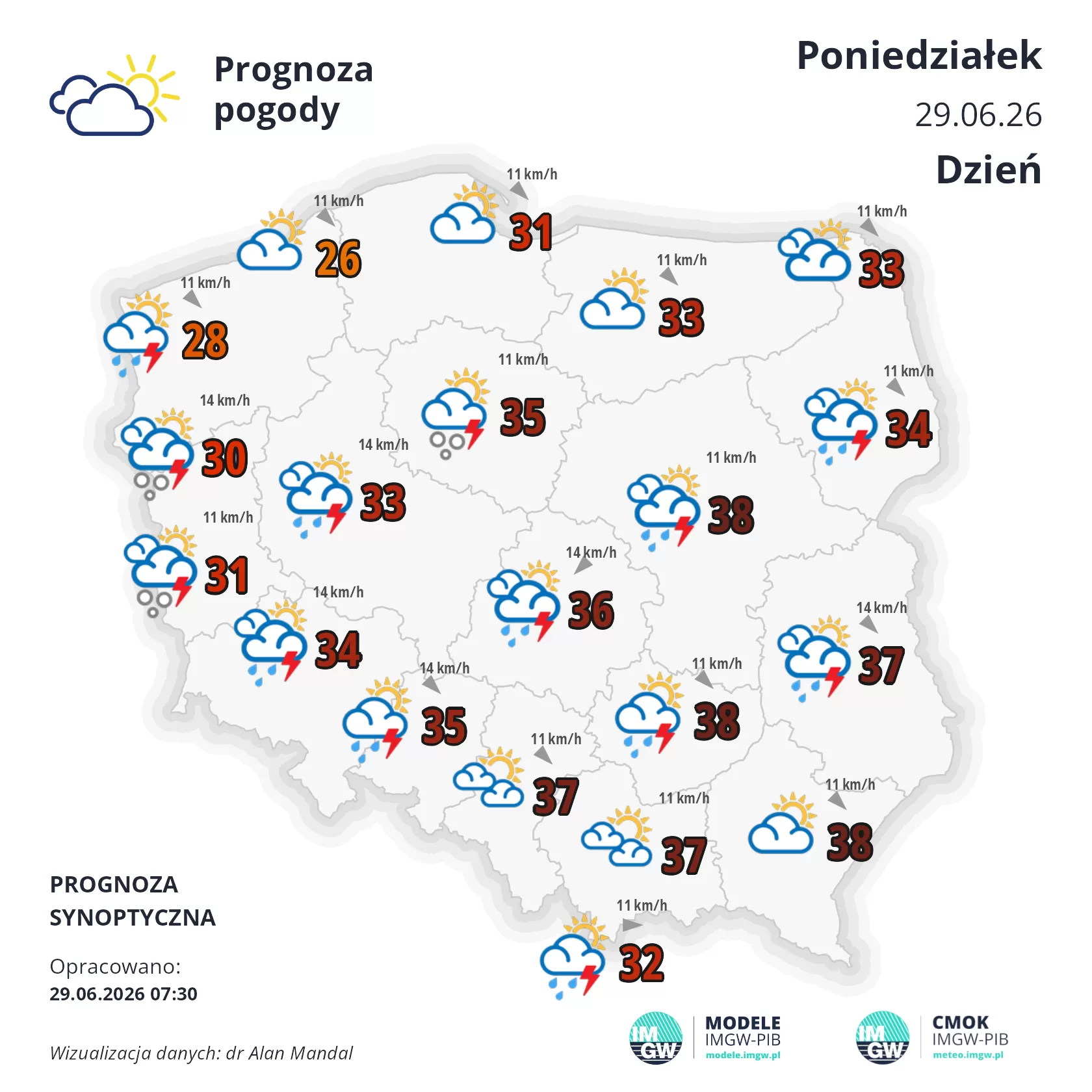 Lokalna Gazeta Internetowa 29 Mapa Pogodowa Polski 29 Czerwca 2026