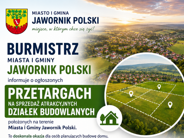 Zainwestuj na Podkarpaciu. UMiG Jawornik Polski sprzedaje działki budowlane