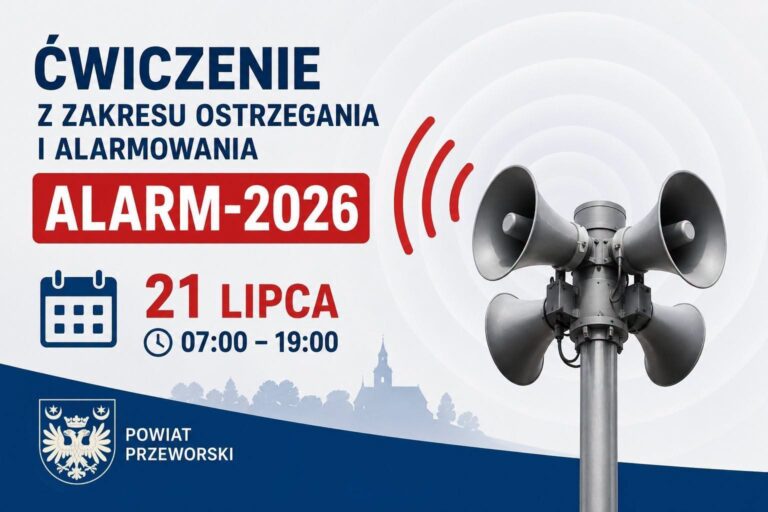 Ogólnopolskie ćwiczenia ALARM-2026 już 21 lipca. Syreny zawyją także w powiecie przeworskim