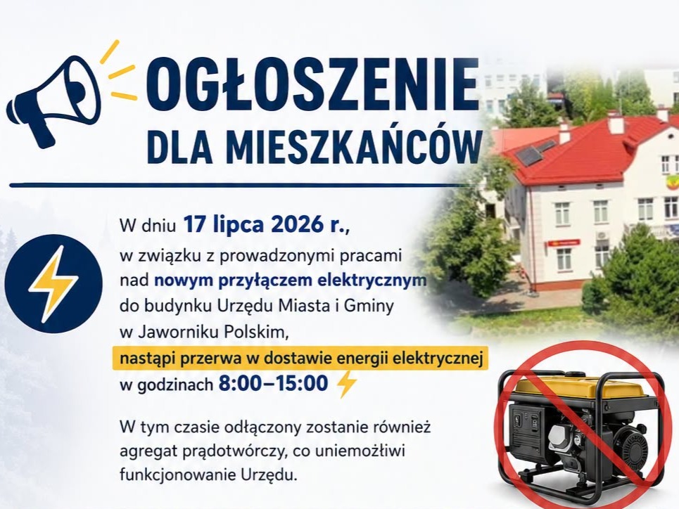 Urząd Miasta i Gminy w Jaworniku Polskim będzie nieczynny 17 lipca