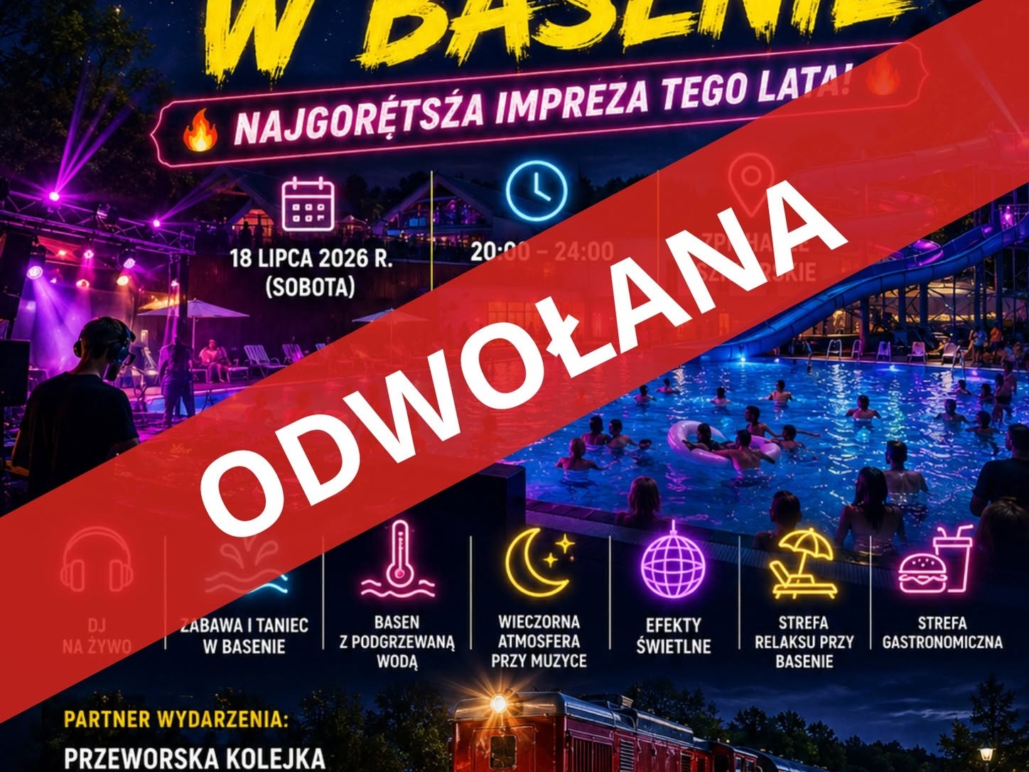 Lokalna Gazeta Internetowa 1 Nocna Dyskoteka W Basenie Odwołana. Organizatorzy Przepraszają Mieszkańców