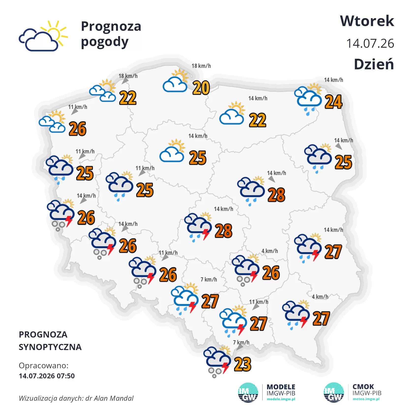 Lokalna Gazeta Internetowa 28 Mapa Pogodowa Polski 14 Lipca 2026