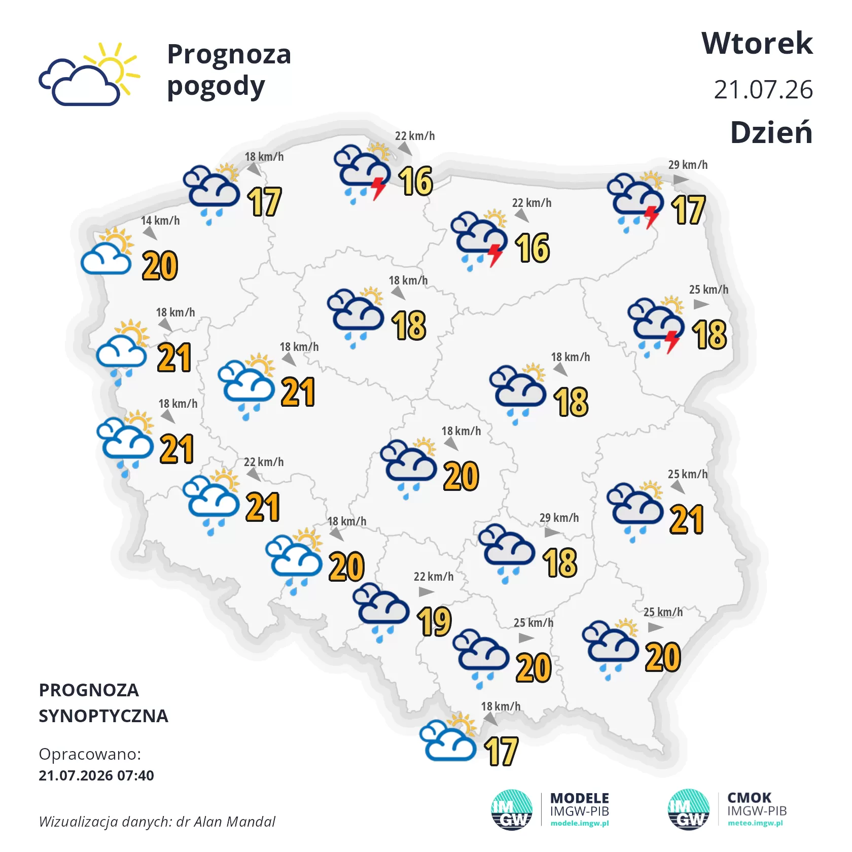 Lokalna Gazeta Internetowa 29 Mapa Pogodowa Polski 21 Lipca 2026