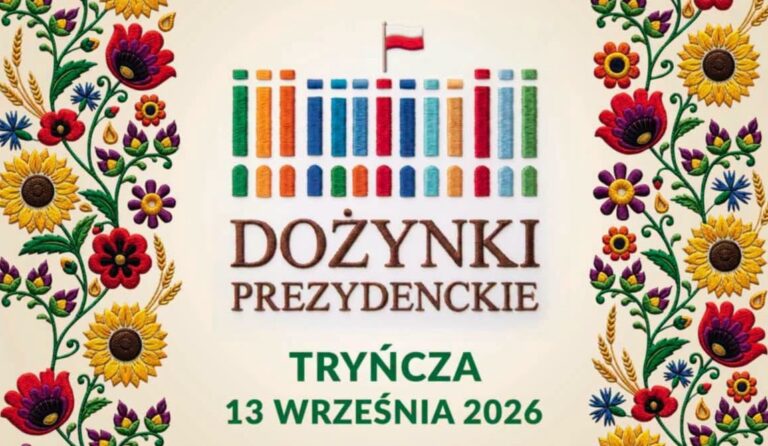 Plakat dożynek prezydenckich w Tryńczy