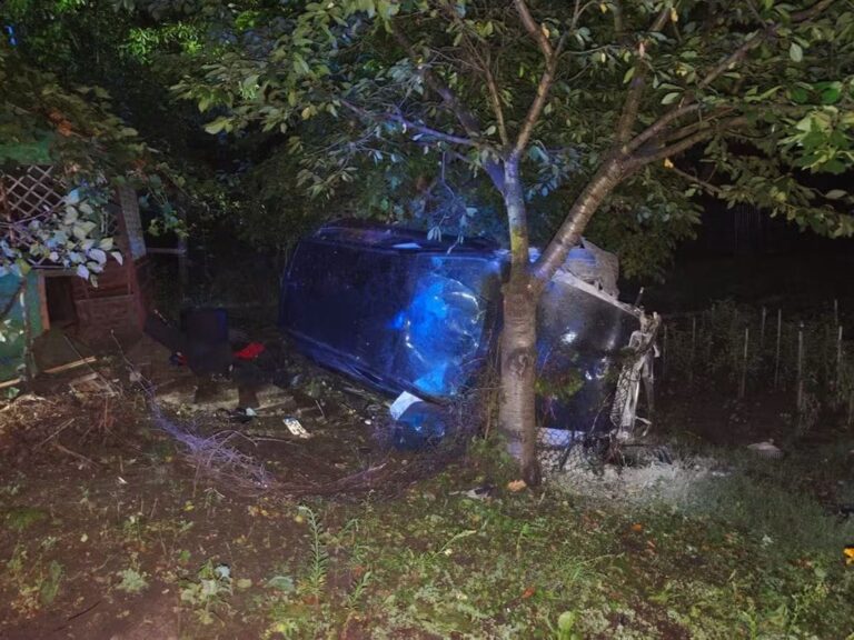 Nietrzeźwy 21-latek stracił panowanie nad Audi i uderzył w ogrodzenie.