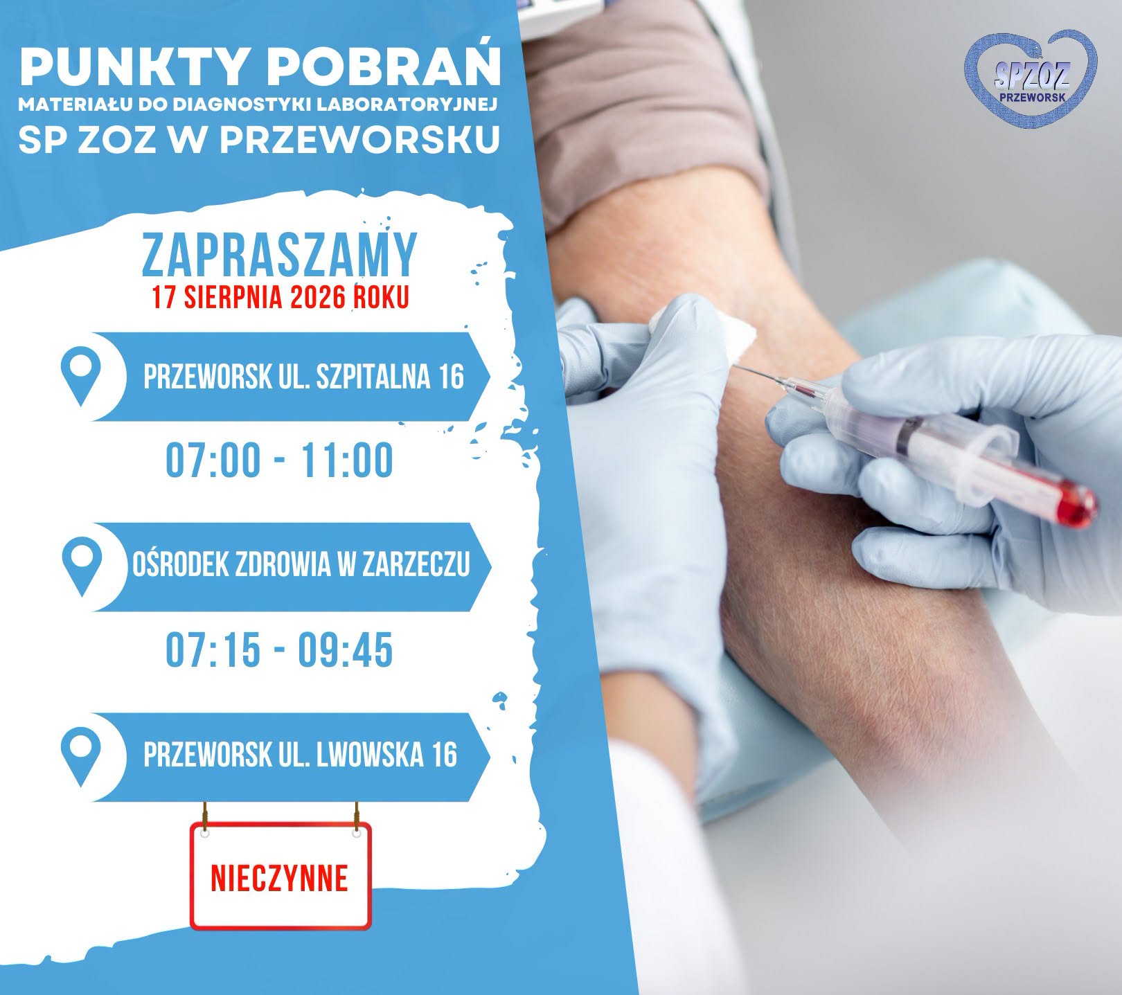 Lokalna Gazeta Internetowa 8 Planujesz Badania Krwi W Poniedziałek? Sprawdź Zmiany W Punktach Pobrań W Przeworsku I Zarzeczu