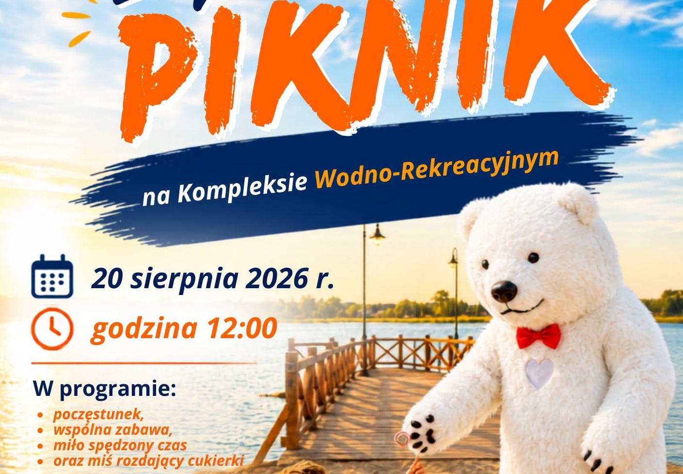 Lokalna Gazeta Internetowa 32 Wielki Miś, Słodkości I Zabawa Nad Wodą. Gmina Tryńcza Zaprasza Dzieci Na Czwartkowy Piknik