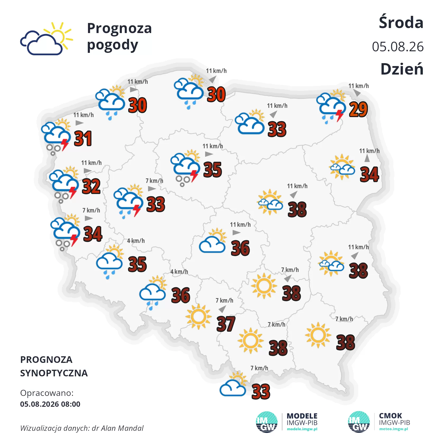 Lokalna Gazeta Internetowa 11 Mapa Pogodowa Polski 5 Sierpnia 2026