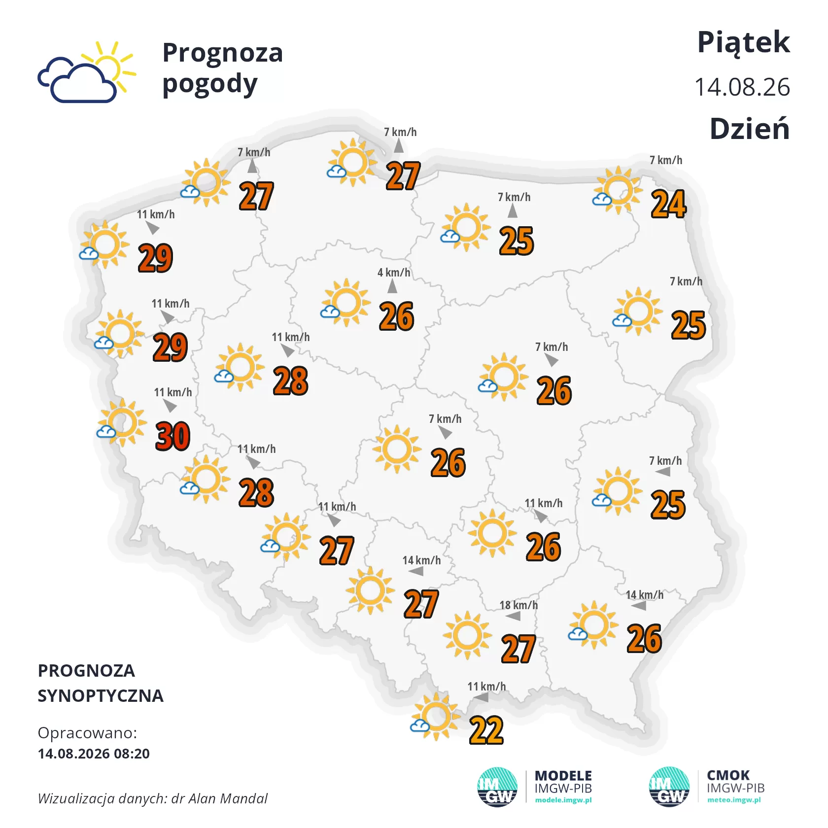 Lokalna Gazeta Internetowa 27 Mapa Pogodowa Polski 14 Sierpnia 2026