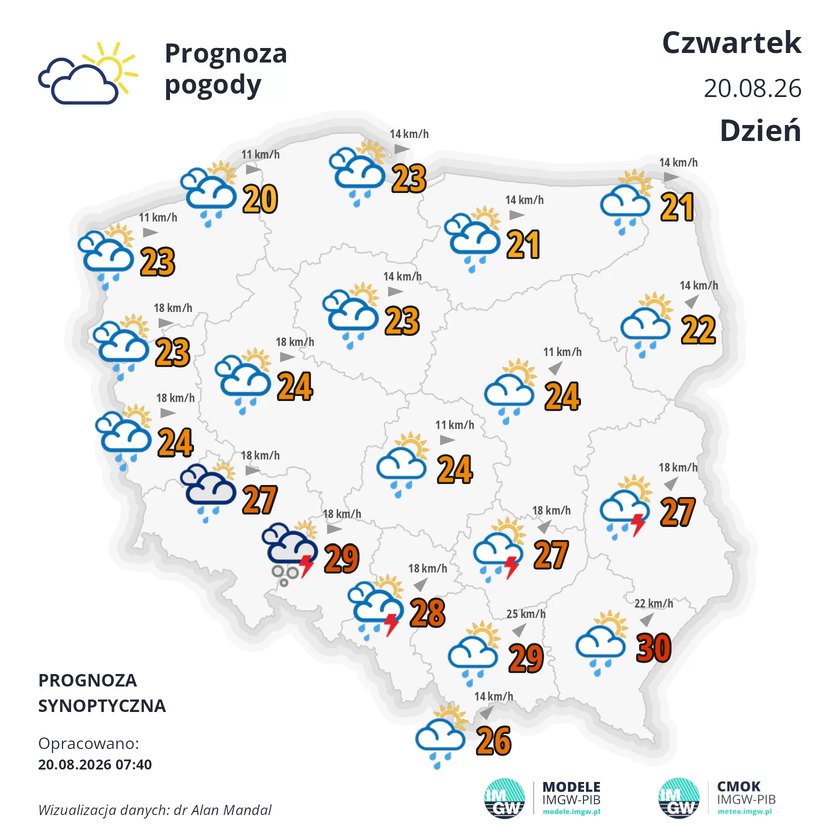 Lokalna Gazeta Internetowa 9 Mapa Pogodowa Polski 20 Sierpnia 2026