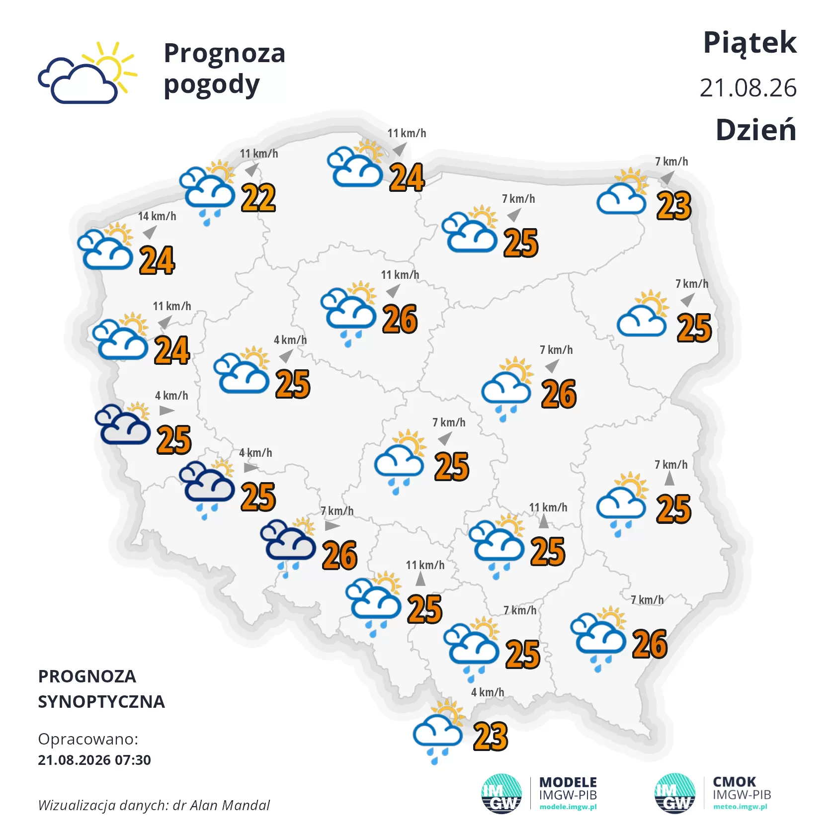 Lokalna Gazeta Internetowa 7 Mapa Pogodowa Polski 21 Sierpnia 2026