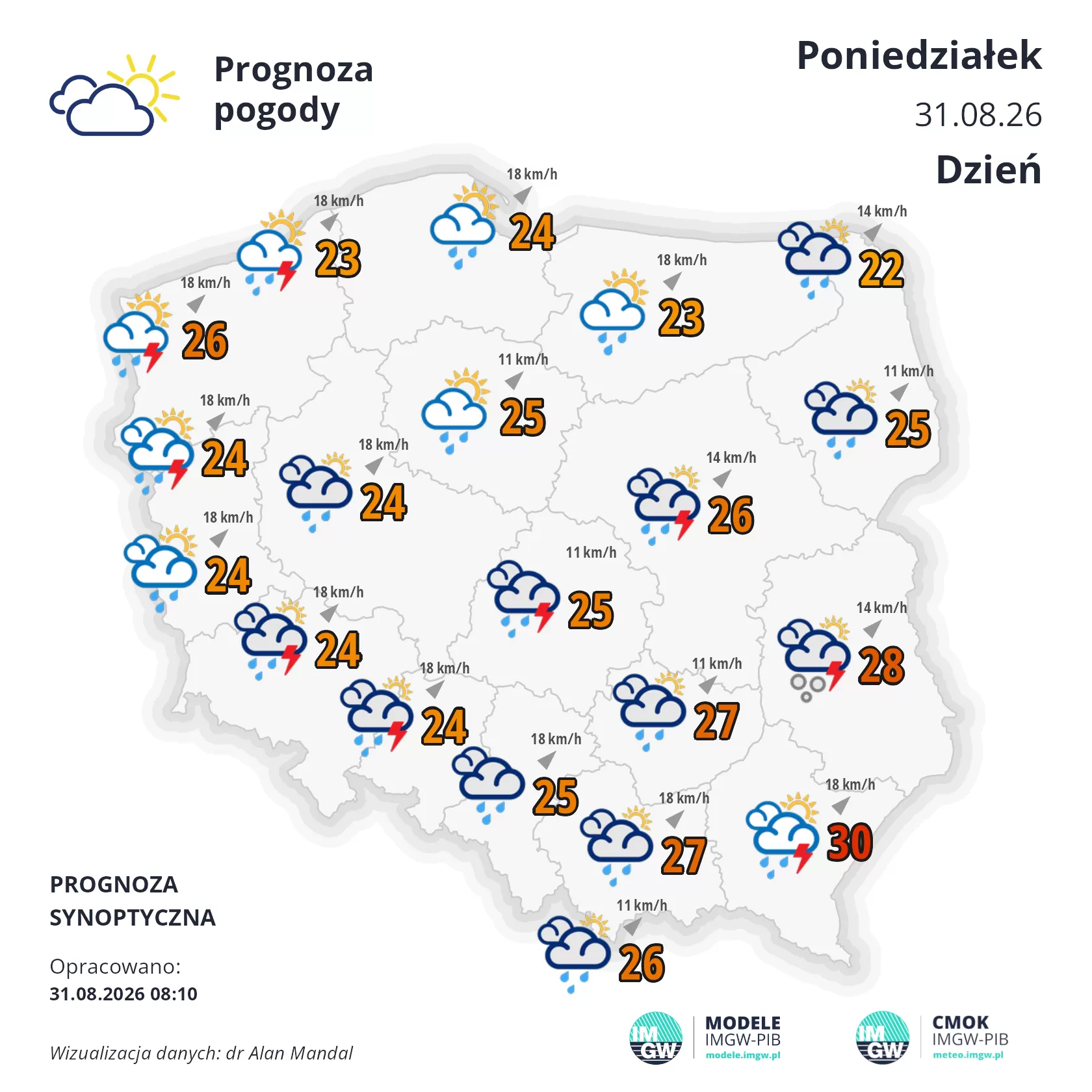 Lokalna Gazeta Internetowa 28 Mapa Pogodowa Polski 31 Sierpnia 2026