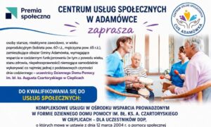 2 CUS Adamówka uruchamia bezpłatne usługi dla osób starszych. Sprawdź, jak skorzystać
