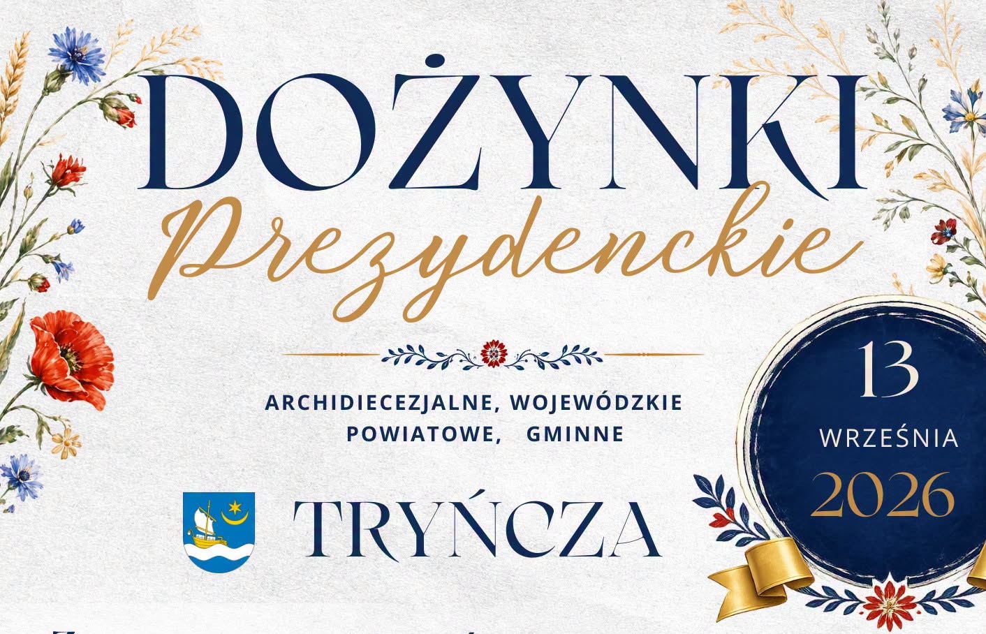 Lokalna Gazeta Internetowa 8 Dożynki Prezydenckie Tryńcza 2026 Plakat