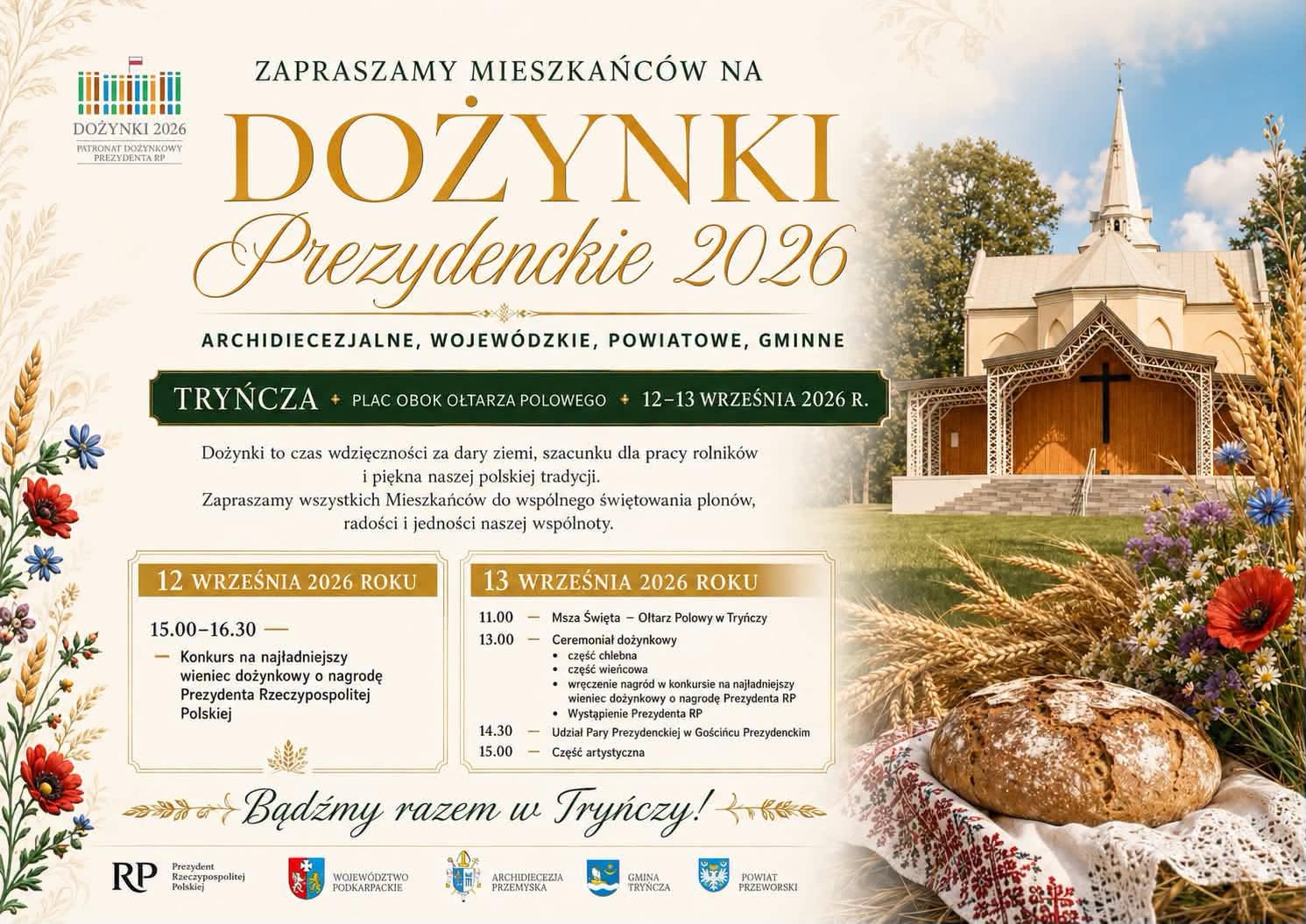 Lokalna Gazeta Internetowa 2 Prezydent Rp Przyjedzie Do Tryńczy! Sprawdź Pełny Program Dożynek Prezydenckich 2026
