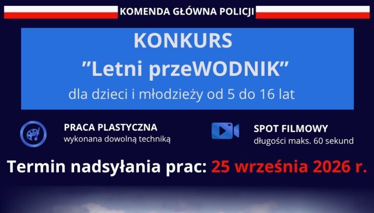 Wspomnij bezpieczne wakacje i wygraj atrakcyjne nagrody! Trwa konkurs „Letni przeWODNIK” dla dzieci i młodzieży