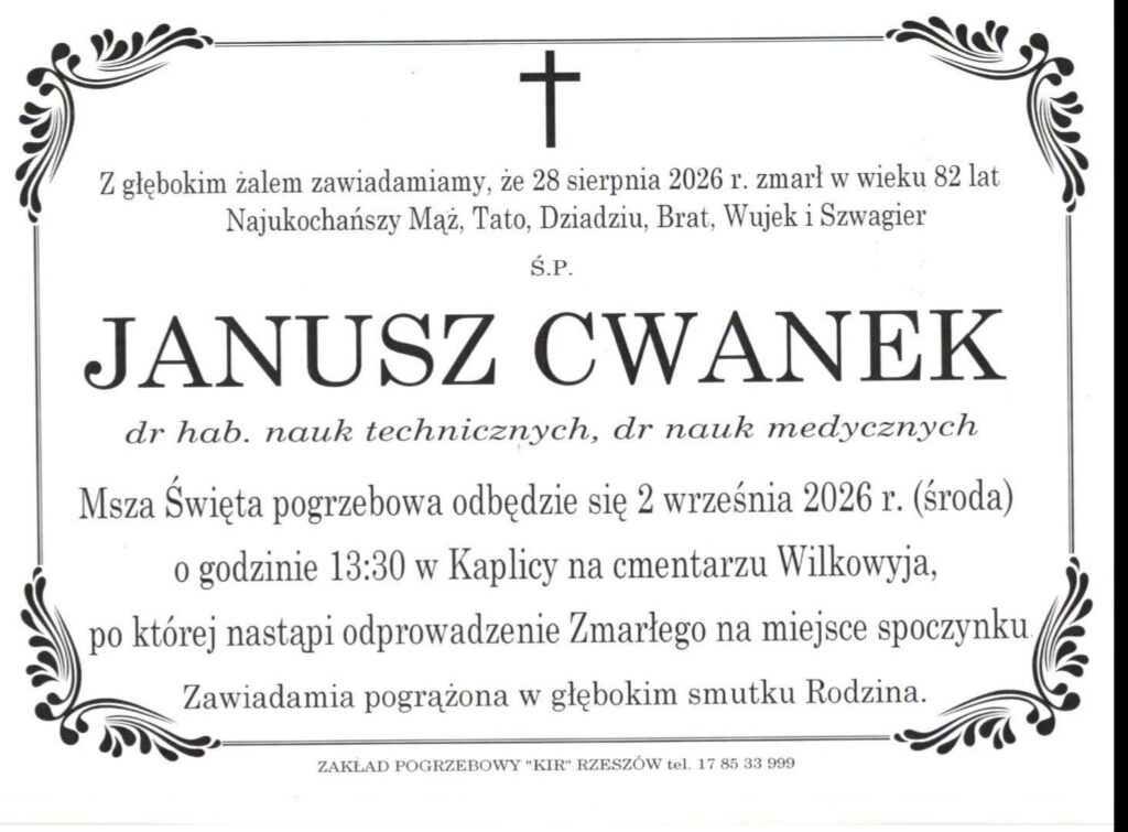 Zmarł Lek. Janusz Cwanek, Wieloletni Ordynator Szpitala W Przeworsku 1 Zmarł Lek. Janusz Cwanek, Wieloletni Ordynator Szpitala W Przeworsku