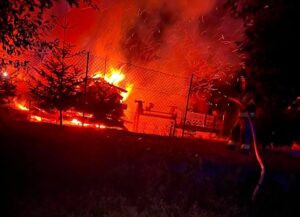 nocny pożar w Adamówce
