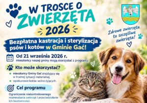 Akcja kastracja w Gminie Gać - plakat