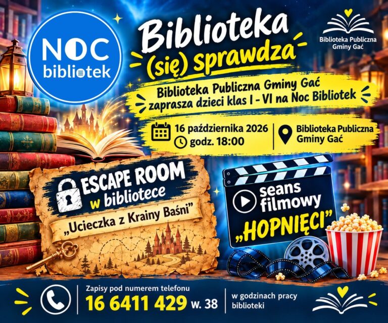 Noc Bibliotek 2026 w Gaci
