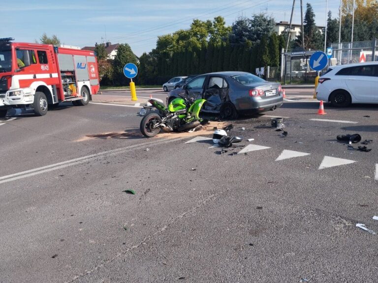 Wypadek motocyklisty w Łańcucie