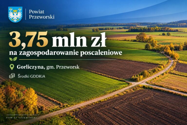 Ponad 3,75 mln zł na zagospodarowanie poscaleniowe w Gorliczynie