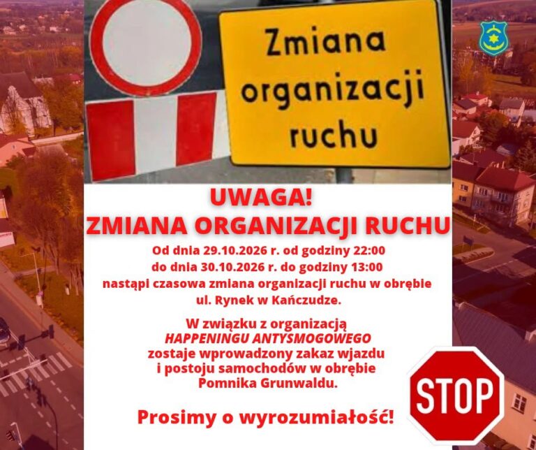 Ulica Rynek w Kańczudze całkowicie zamknięta. Utrudnienia przez happening antysmogowy