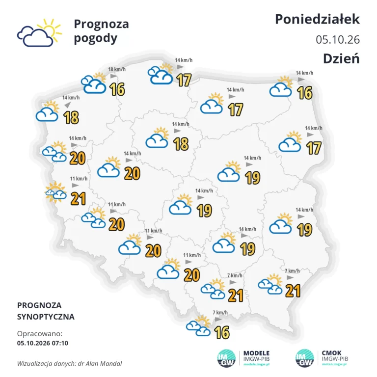 mapa pogodowa 10 października 2026